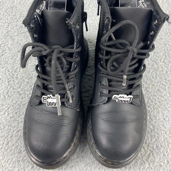 DR MARTENS X KEITH HARING 1460Y BOOTS TODDLER SIZE 2 KIDS LEATHER LACE UP PRINT - Picture 15 of 16